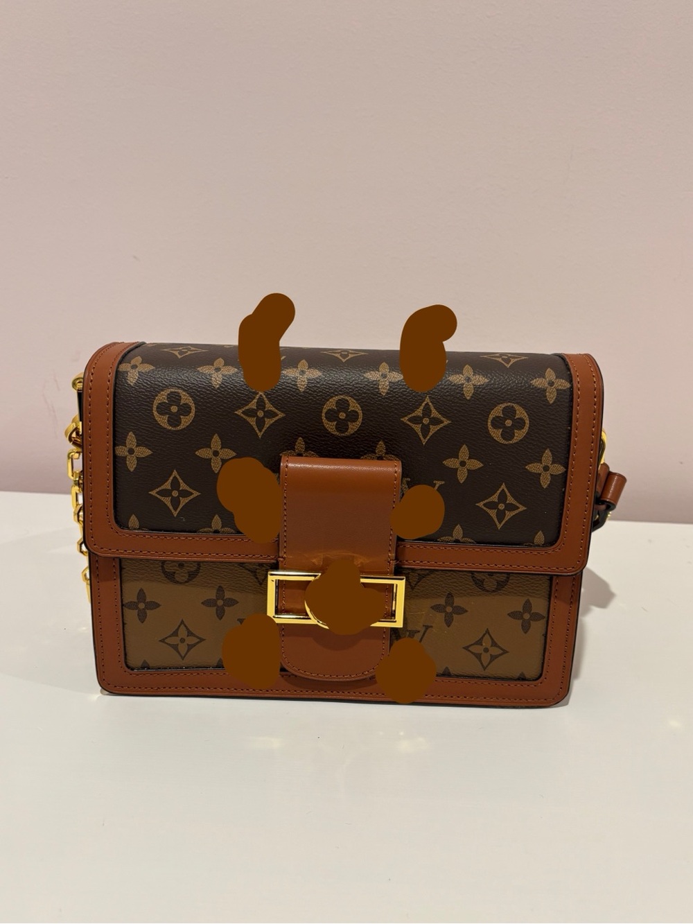 Canvas Crossbody Bag in Brown and Tan